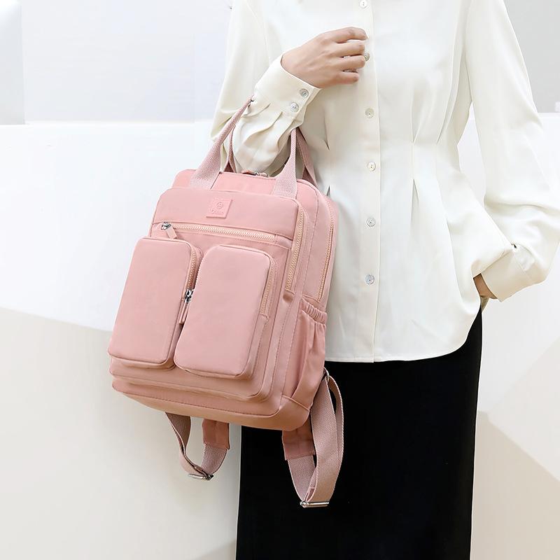 Новый качественный женский рюкзак, износостойкий, износостойкий, портативный, наплечный, нейлоновый, дорожный рюкзак розовый